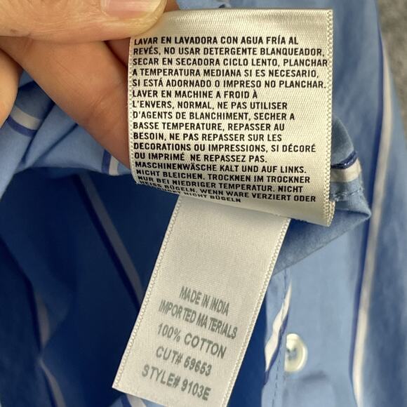 Citizens of Humanity Kayla Shirt XS Blue Canyon Stripe Button Up Poplin Cotton - Picture 11 of 16